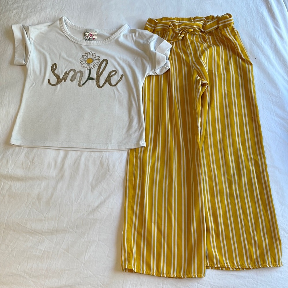 JENNA & JESSIE GIRLS CROP TOP & WIDE
PANTS SET